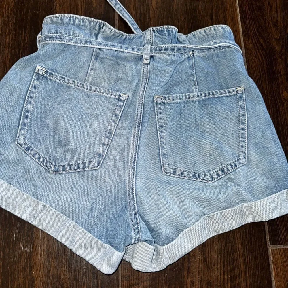Abercrombie and Fitch/ Hollister Blue Jean Shorts with Paper-Bag Waist